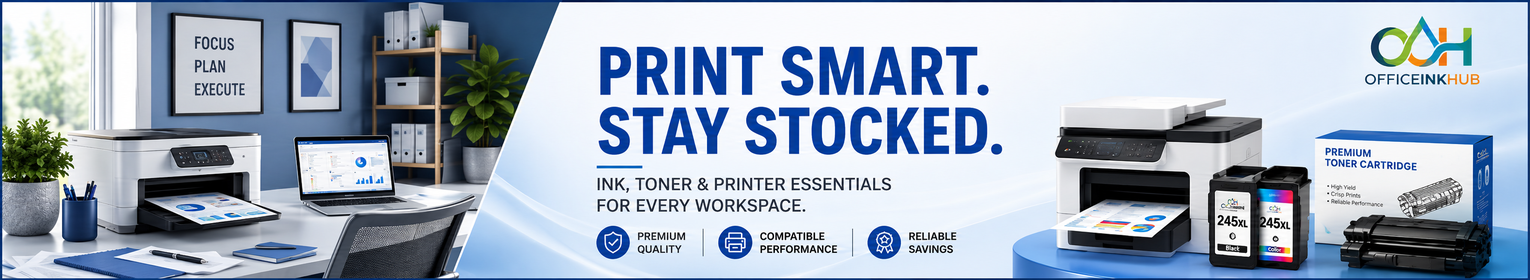 Office Ink Hub blue printer banner